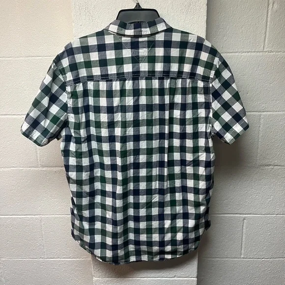 Tommy Hilfiger Men's Checkered Shirt - Green and Navy. Size XL - Picture 5 of 5